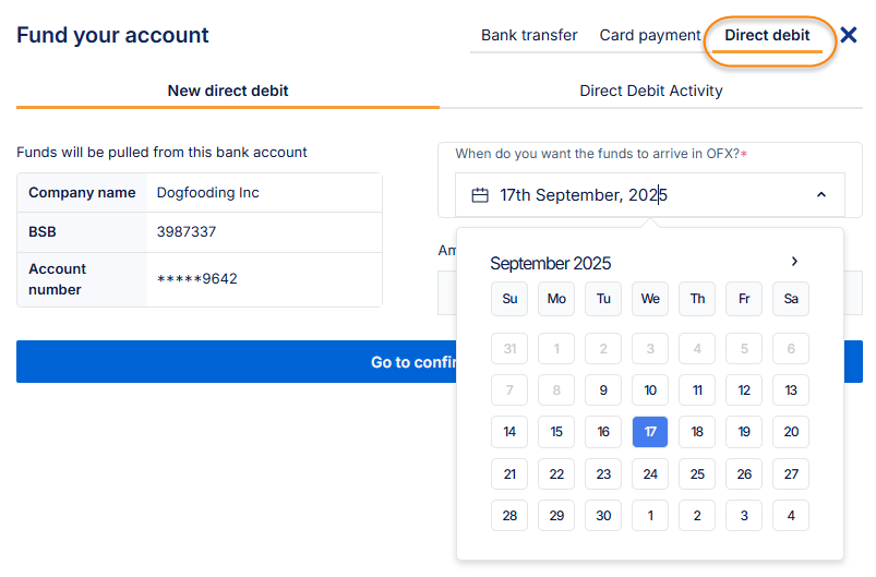 Can I schedule a direct debit?