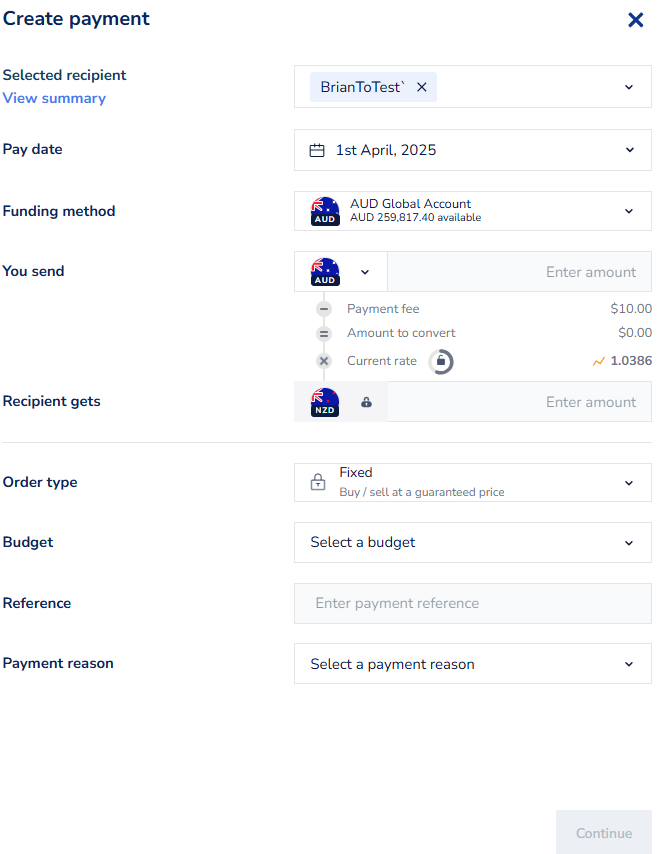 When would I use Create a Payment?