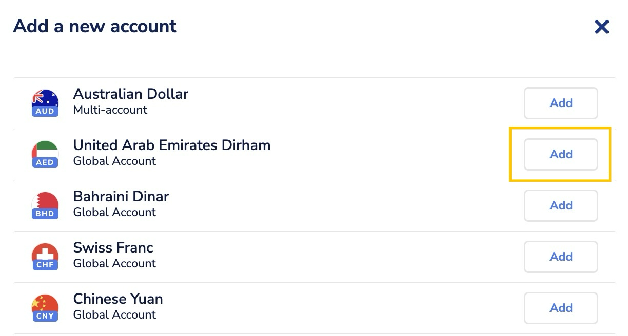 image of Click on Account Actions, then add an account from the dropdown menu