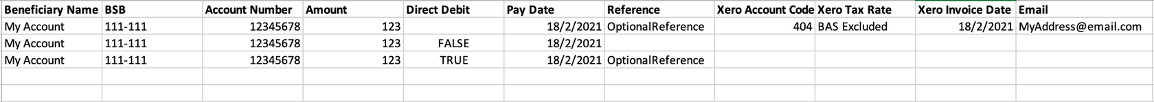 example of a correctly completed sample batch file: