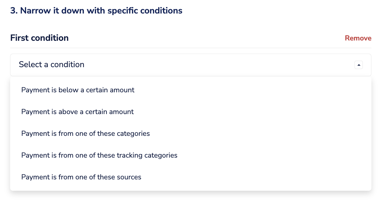image of Apply any specific conditions you may want to apply to this workflow