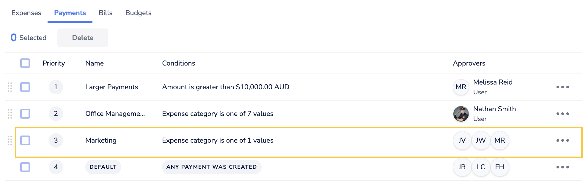 image of Apply the approval stages to the policy, Stage is complete when