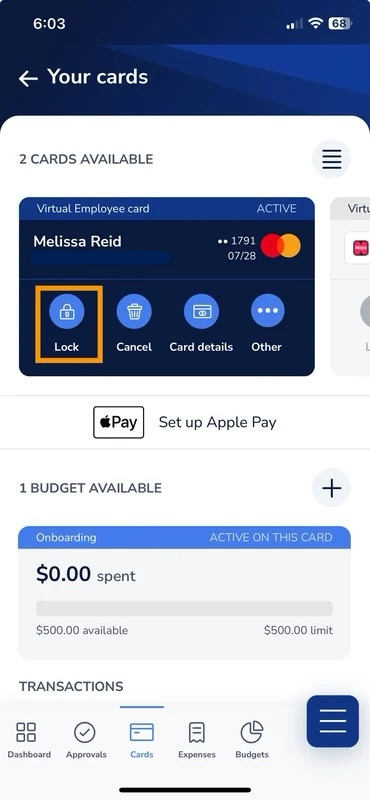 image of locked card