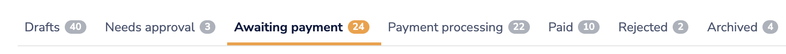 image of Click Awaiting payment status