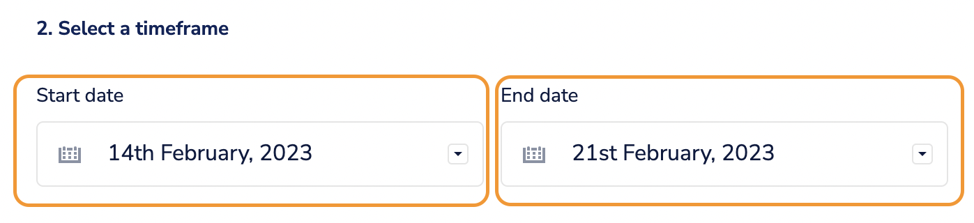 seteling start date and end date