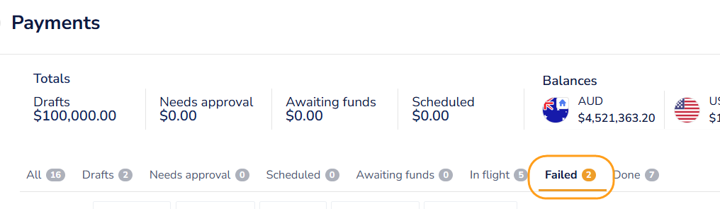How can I recreate a failed payment?