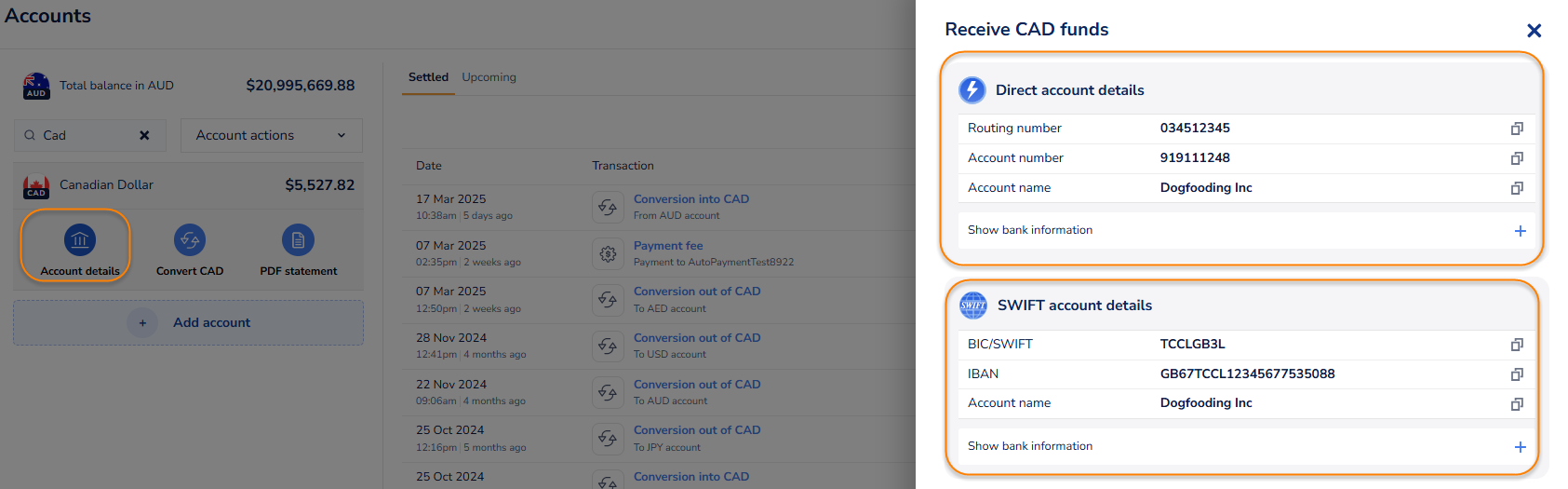 Can I received funds from my customer?